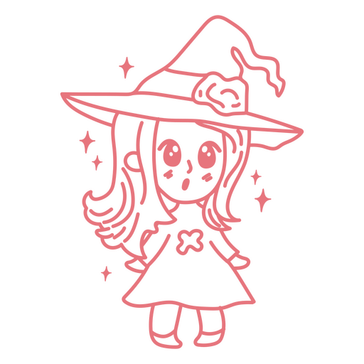 Design PNG E SVG De Desenho Simples De Kawaii De Bruxa De Halloween Para  Camisetas