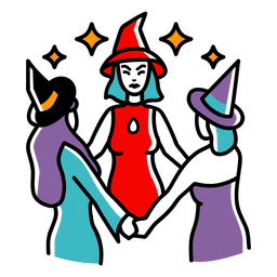 Group of young witches PNG Design