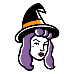 Joven bruja personaje de halloween Diseño PNG