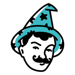 Mago con bigote Diseño PNG