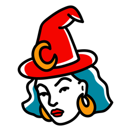 Stylish witch character PNG Design