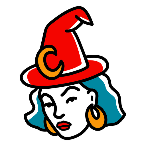 Stylish witch character PNG Design