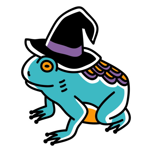 Spooky frog witch hat PNG Design