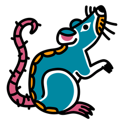 tatuagem de rato colorido Desenho PNG