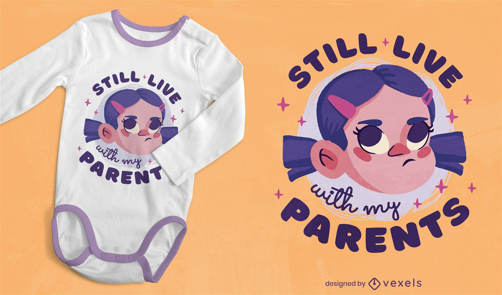 Bebé viviendo con diseño de camiseta de padres.