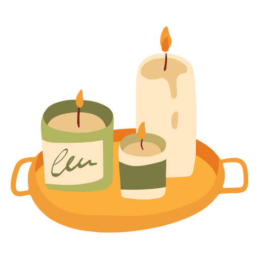 Ícone de velas aconchegantes de inverno Desenho PNG