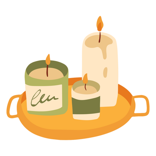 Winter cozy candles icon PNG Design