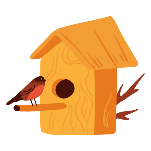 Ícone de casa de pássaros aconchegante de inverno Desenho PNG