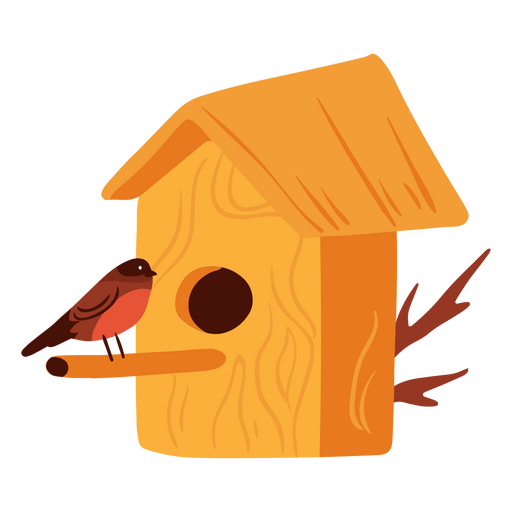 Winter cozy bird house icon