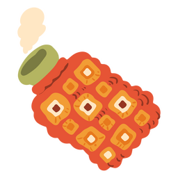 Ícone de garrafa de água quente de torta aconchegante de inverno Desenho PNG