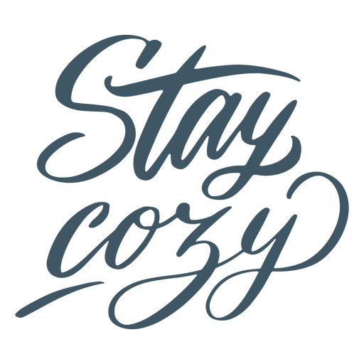 Stay cozy winter quote lettering