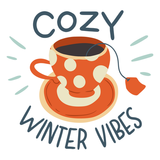 Cozy winter vibes quote lettering
