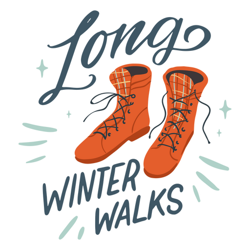 Largas caminatas de invierno insignia de cita de invierno Diseño PNG