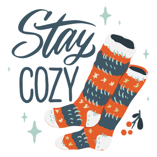 Stay cozy winter quote badge