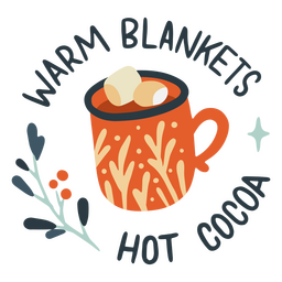 Hot cocoa winter quote badge PNG Design