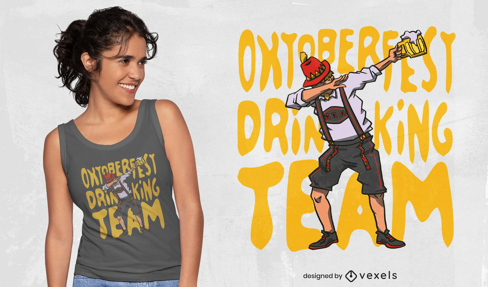 Diseño de camiseta de hombre alemán borracho dabbing