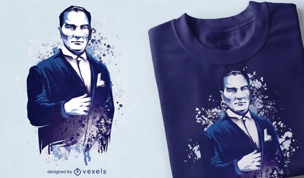 Ataturk portrait psd t-shirt design