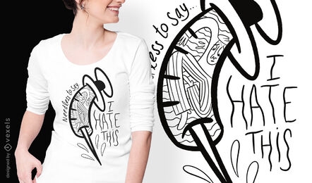 Diseño de camiseta de doodle de miedo a las agujas