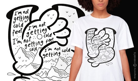 Kalte Füße haben Angst vor T-Shirt-Design