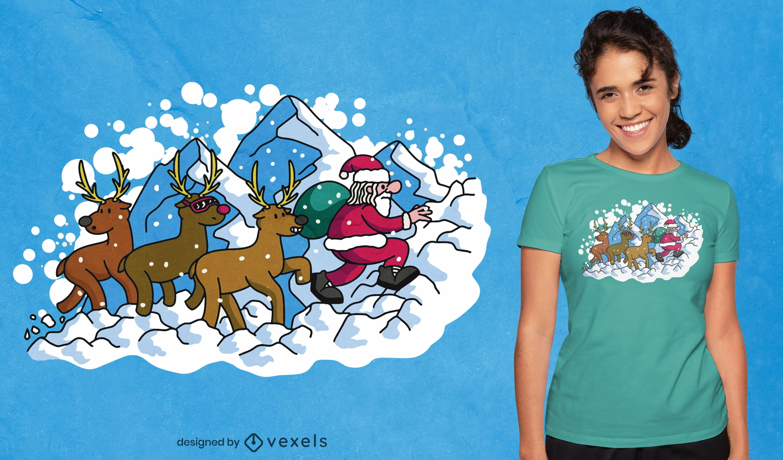 Santa Claus Kletterberg T-Shirt Design