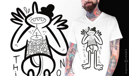 Szenisches Panik-Doodle-T-Shirt-Design