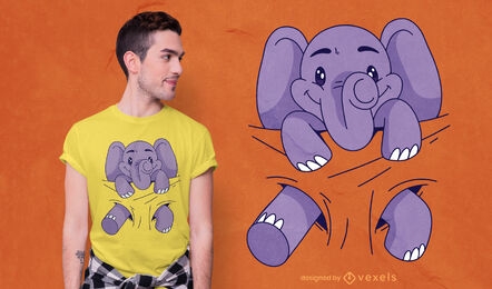 Diseño de camiseta con elefante bebé.