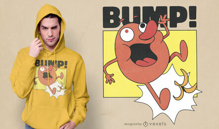 Lustiges Kartoffel-Cartoon-Charakter-T-Shirt-Design