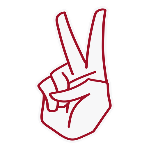 Peace sign cartoon hand PNG Design