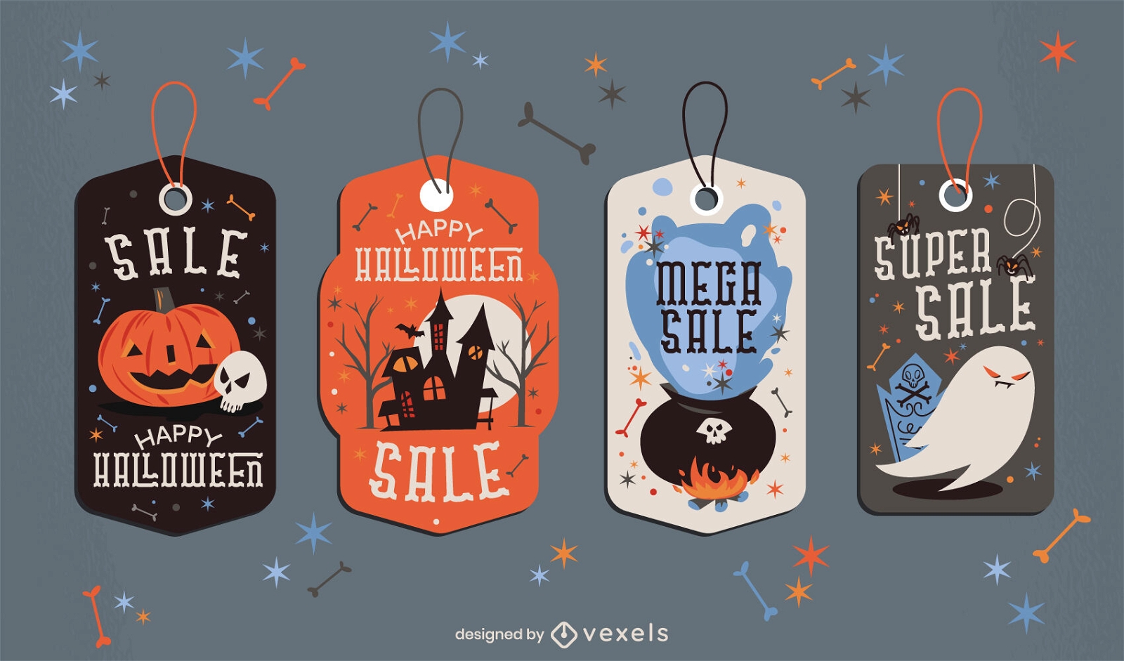 Halloween-Feiertagsverkaufs-Preisschild-Set