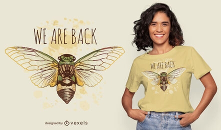 Cicada watercolor t-shirt design