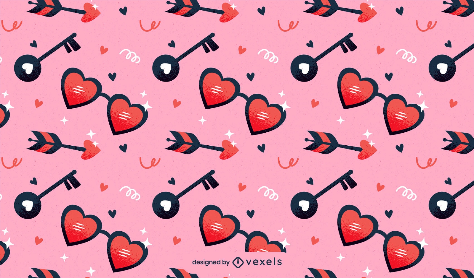 Diseño de patrón de corazones de día de san valentín