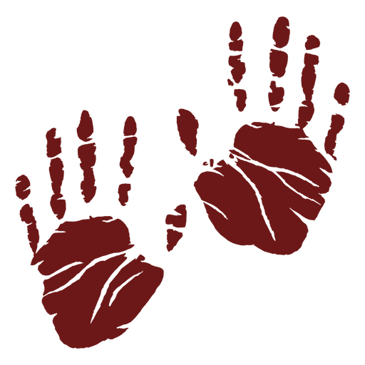 Zwei Blut-Handabdrücke PNG-Design