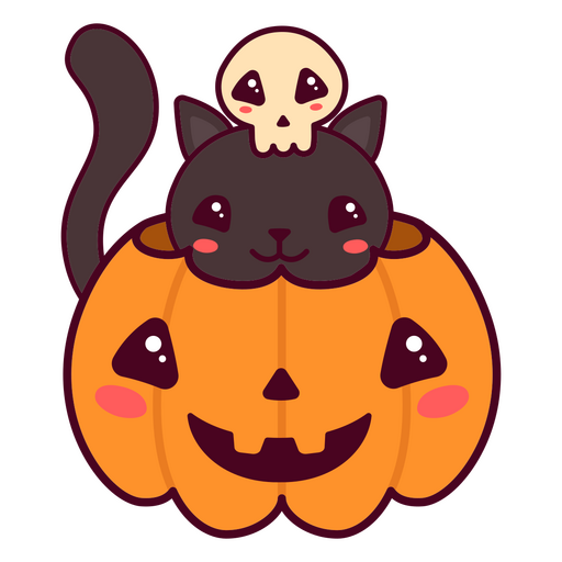 Design PNG E SVG De Desenhos Animados Bonitos Do Kawaii Do Gato De  Halloween Para Camisetas