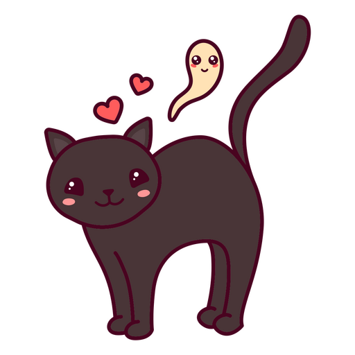 Design PNG E SVG De Desenhos Animados Bonitos Do Kawaii Do Gato De  Halloween Para Camisetas