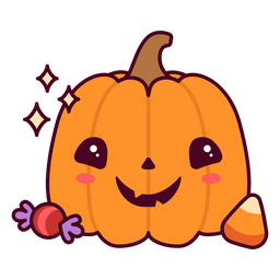 Abóbora mágica de Halloween Kawaii