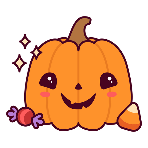 Kawaii Halloween magic pumpkin PNG Design
