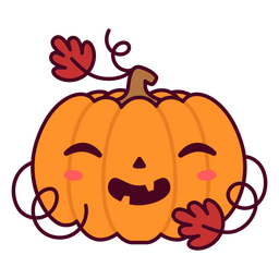 Kawaii Halloween smiling pumpkin