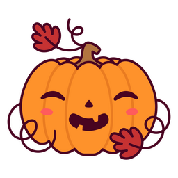 Lächelnder Kürbis Kawaii Halloweens PNG-Design