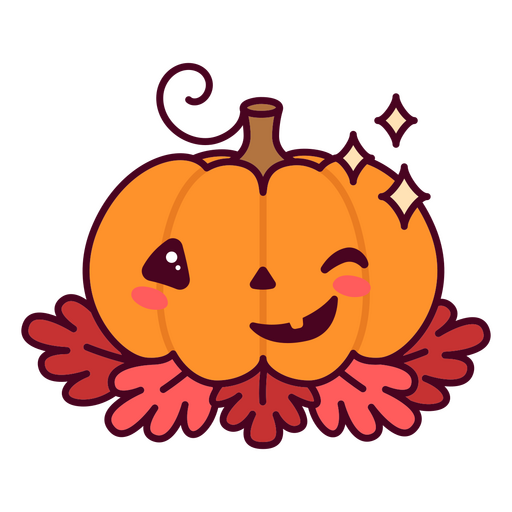 Calabaza guiño de Halloween kawaii Diseño PNG