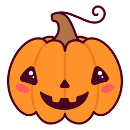 Calabaza linda de Halloween kawaii Diseño PNG