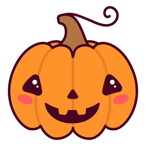 Calabaza linda de Halloween kawaii Diseño PNG