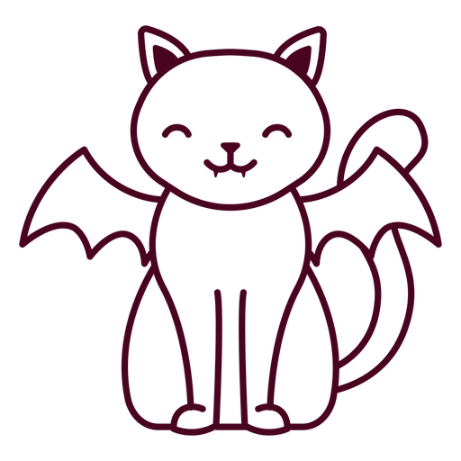 Desenho de gato vampiro fofo Desenho PNG