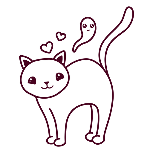 Lindo personaje de gato de halloween Diseño PNG