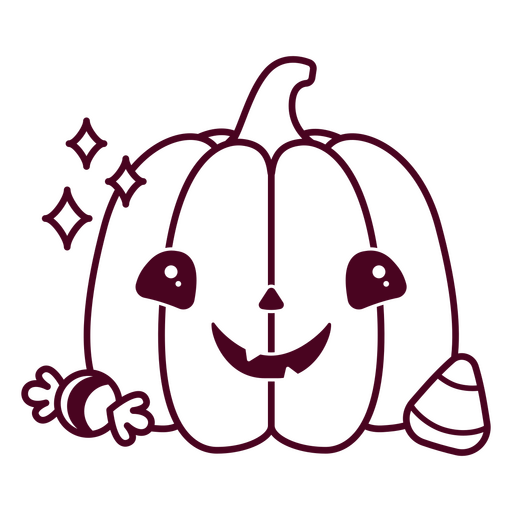 Netter Halloween-Kürbis und Süßigkeiten PNG-Design