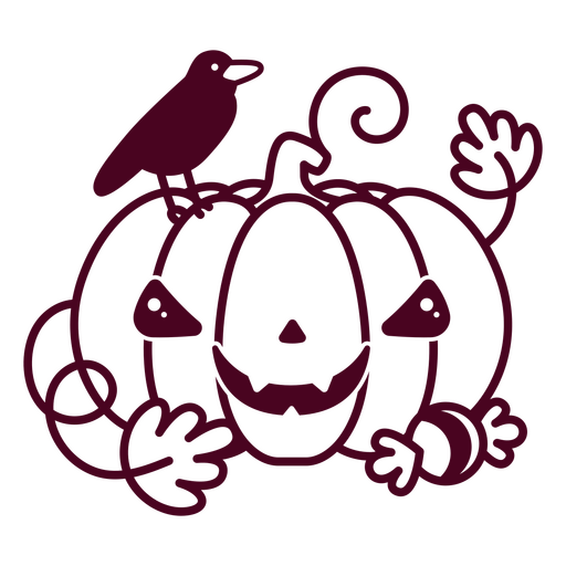 Abóbora de halloween com raiva fofa Desenho PNG