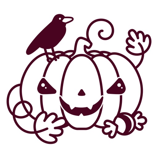 Cute angry halloween pumpkin PNG Design