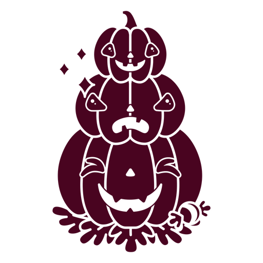 Piled carved pumpkin characters PNG Design