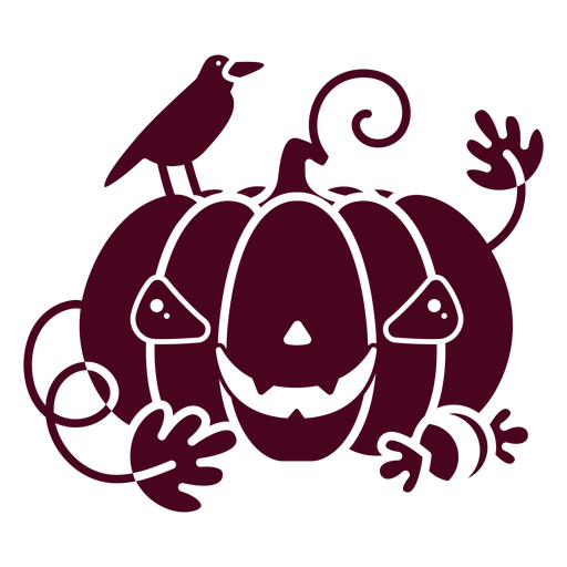 Cute angry carved pumpkin PNG Design
