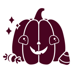 Netter Halloween-Kürbis und Süßigkeiten PNG-Design