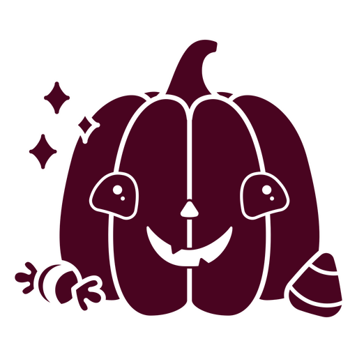 Cute halloween pumpkin and sweets PNG Design